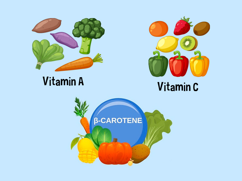  Vitamin A, C, beta Caroten được xem là nhóm chất có trong thực phẩm tốt cho thận yếu 