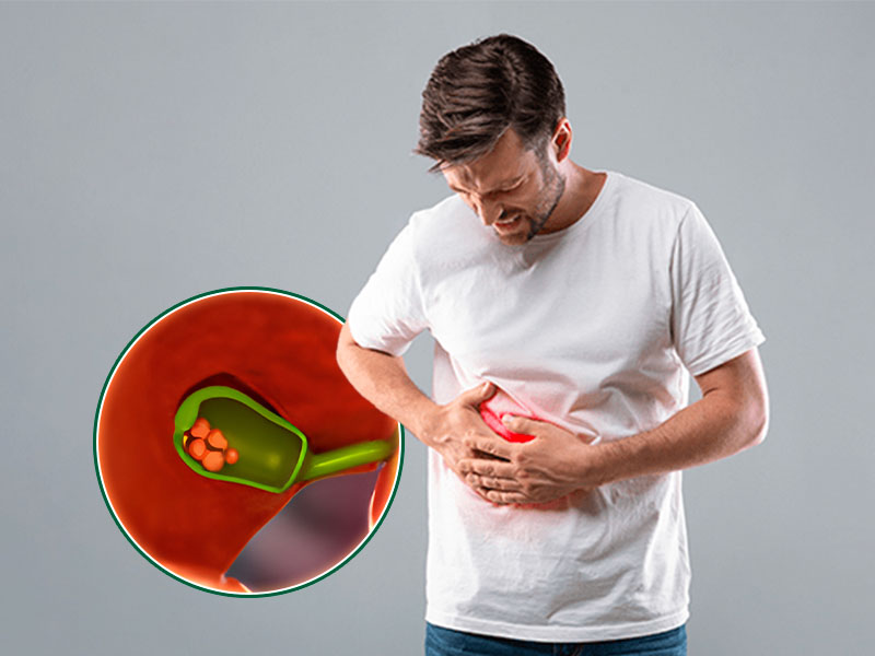 Sỏi mật gây đau tức thượng vị lan lên hai bả vai và vùng hạ sườn phải